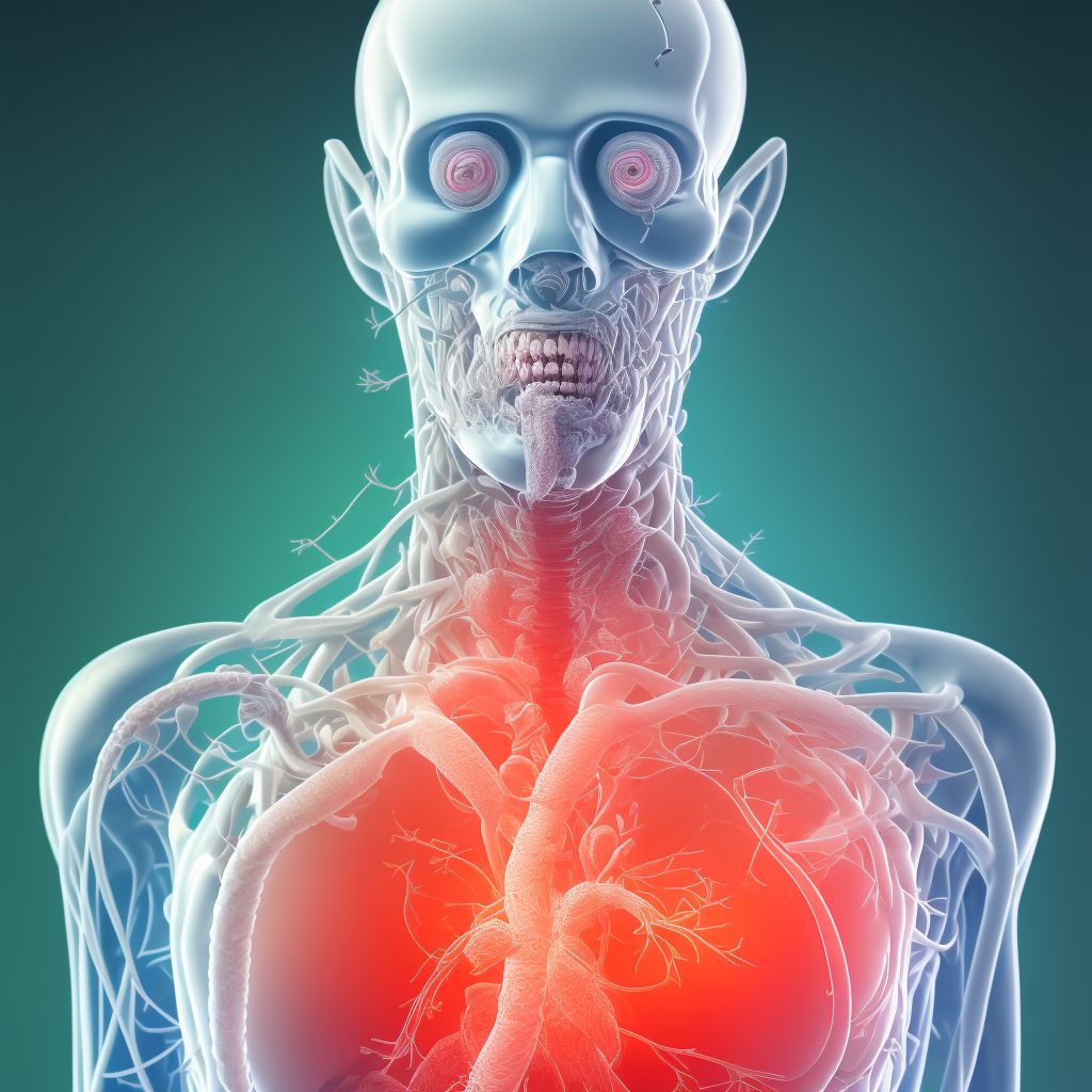 Complication of renal artery following a procedure, not elsewhere classified, initial encounter digital illustration