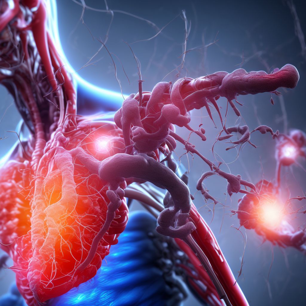 Complication of unspecified artery following a procedure, not elsewhere classified, initial encounter digital illustration