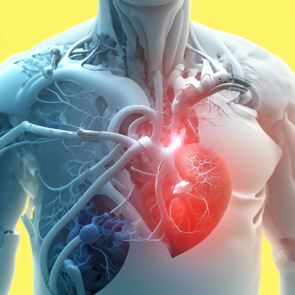 Leakage of heart valve prosthesis, sequela digital illustration