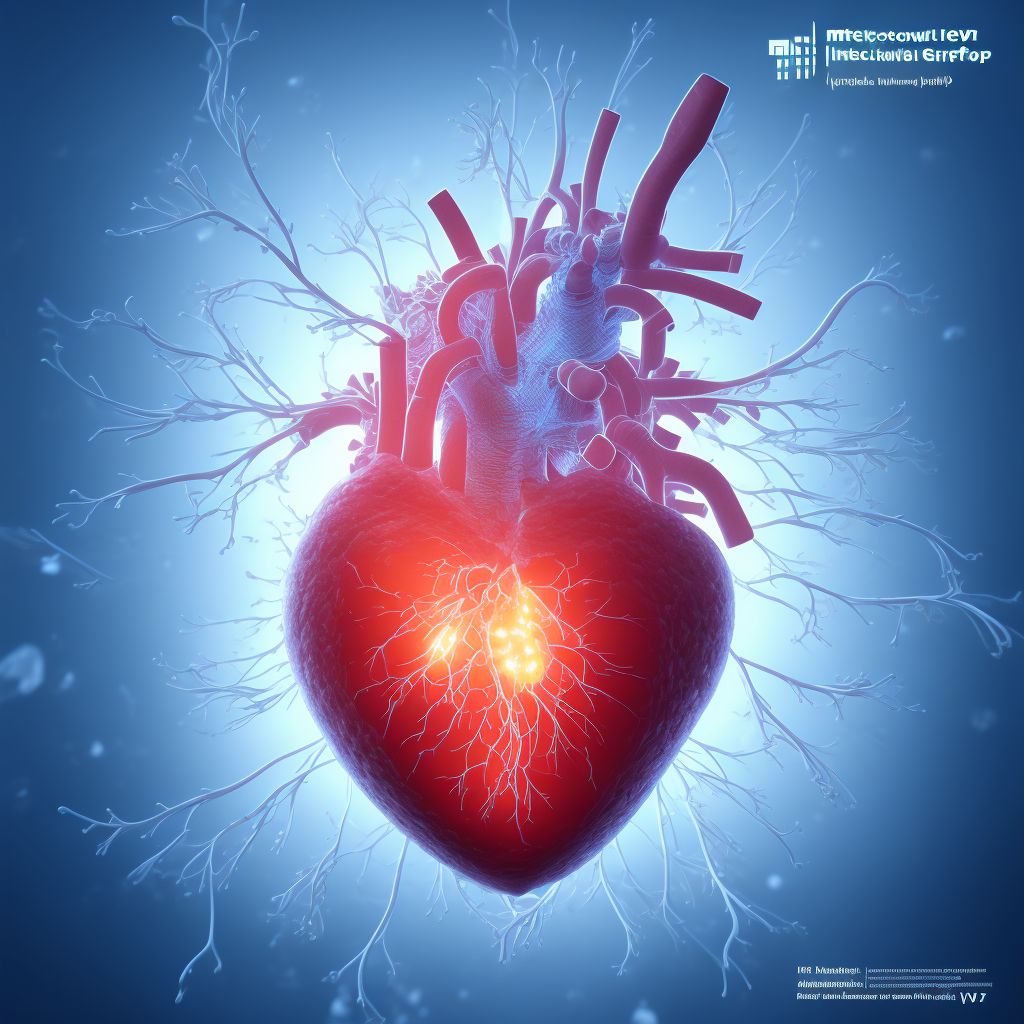 Breakdown (mechanical) of biological heart valve graft, initial encounter digital illustration