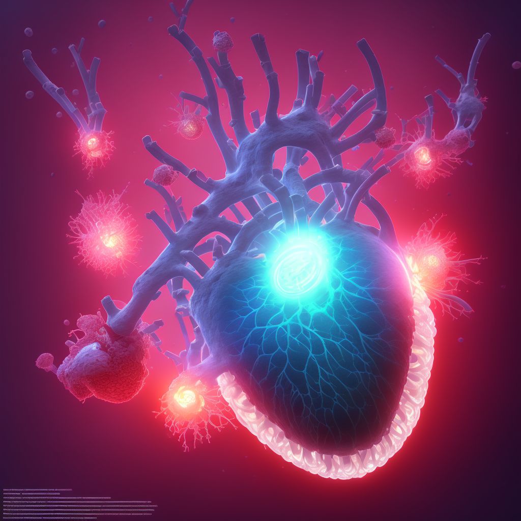 Displacement of biological heart valve graft, sequela digital illustration