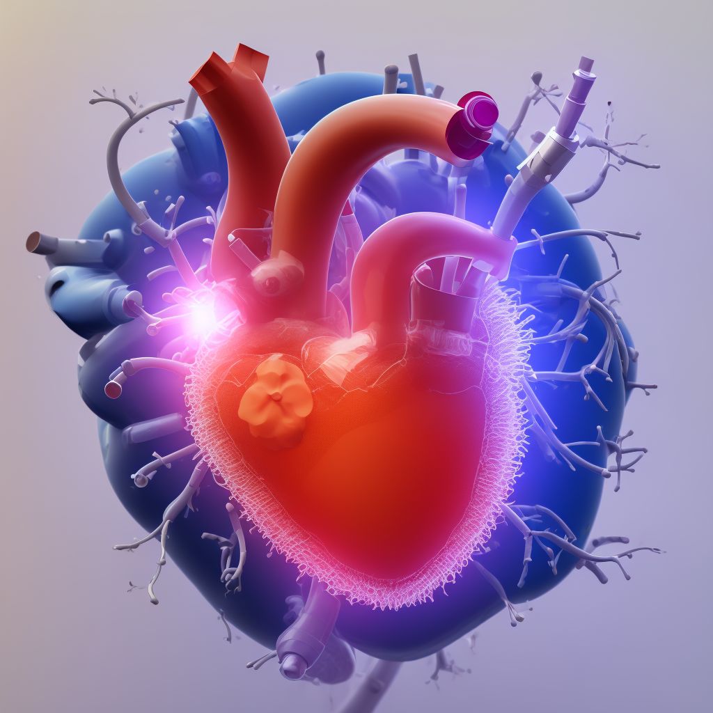 Leakage of biological heart valve graft, initial encounter digital illustration