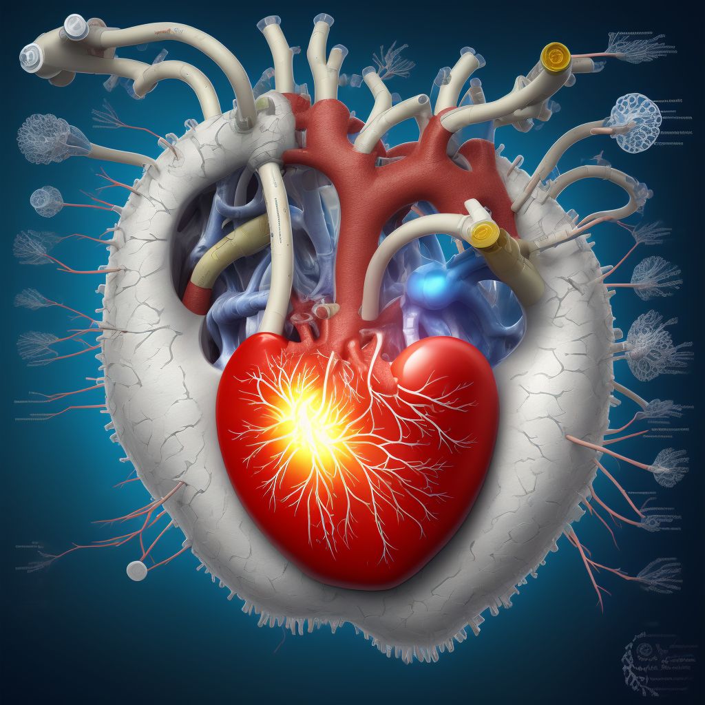 Leakage of biological heart valve graft, sequela digital illustration