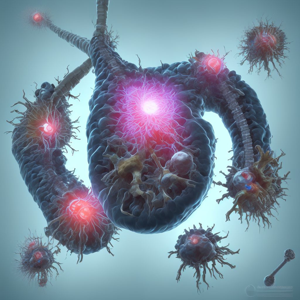 Breakdown (mechanical) of aortic (bifurcation) graft (replacement), sequela digital illustration