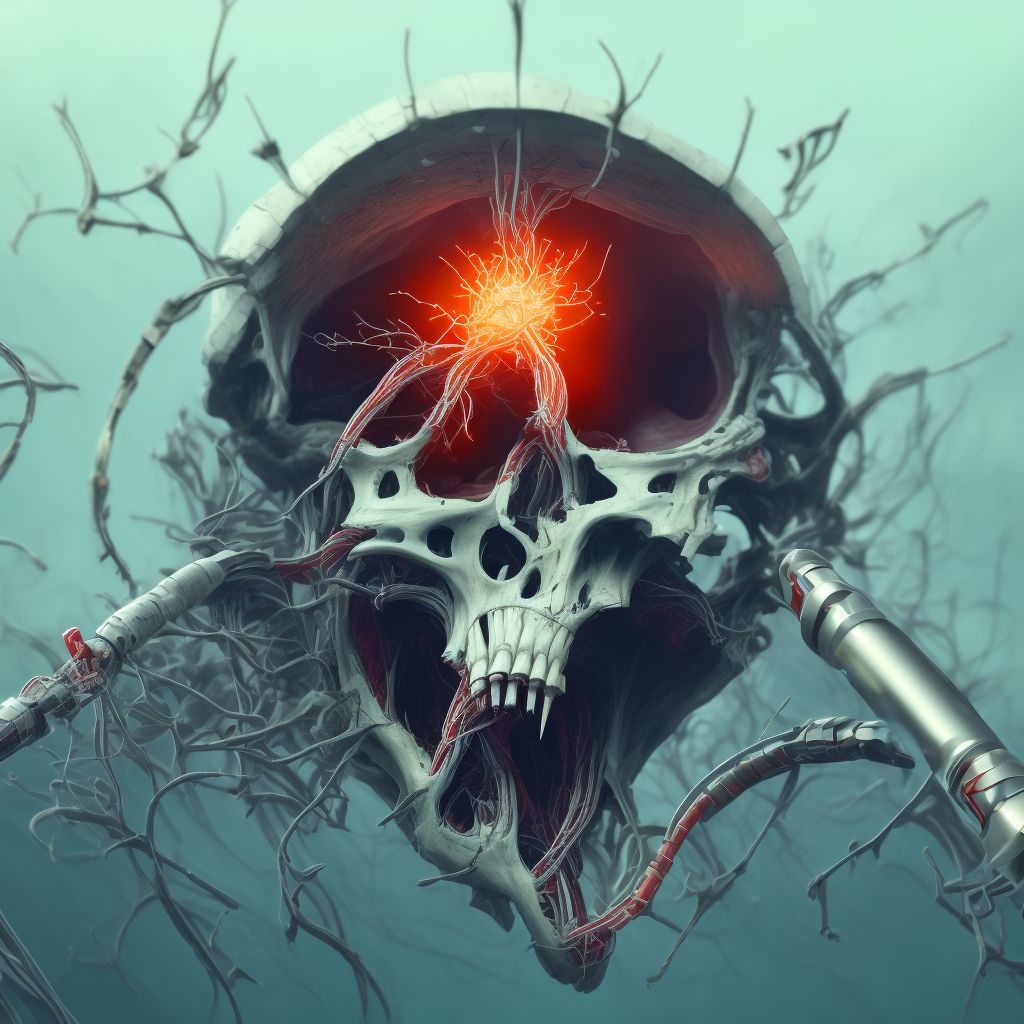 Breakdown (mechanical) of carotid arterial graft (bypass), subsequent encounter digital illustration