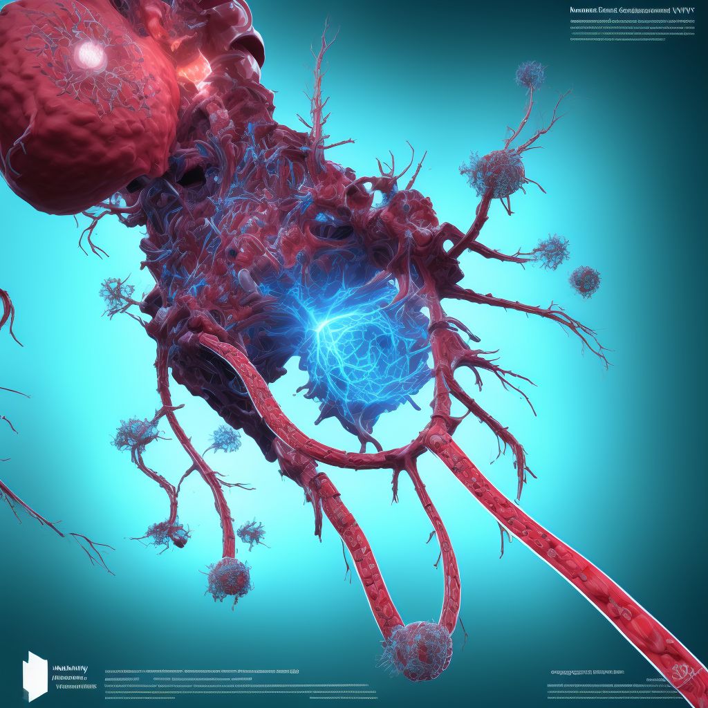 Breakdown (mechanical) of femoral arterial graft (bypass), sequela digital illustration