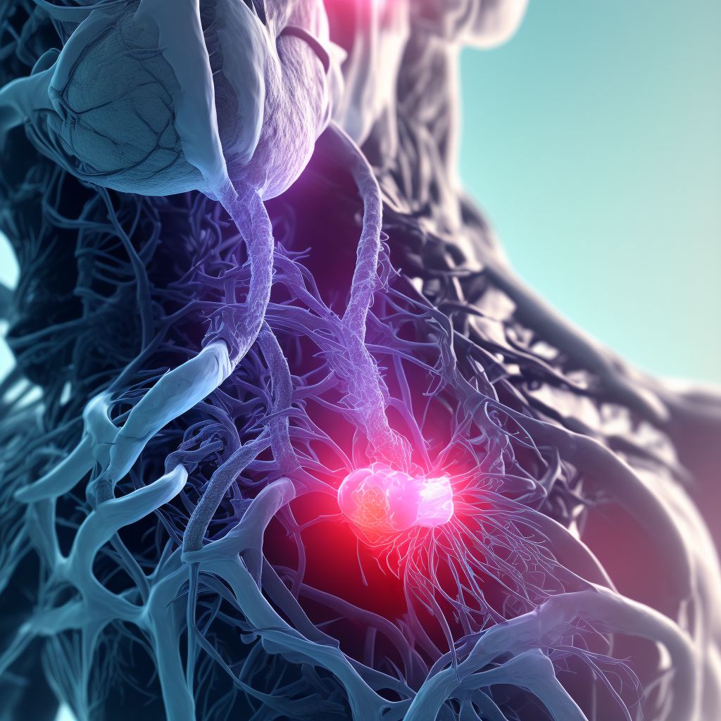 Leakage of carotid arterial graft (bypass), initial encounter digital illustration