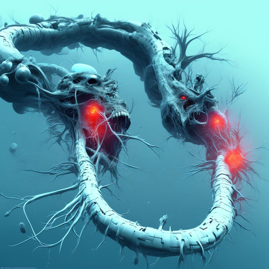 Leakage of carotid arterial graft (bypass), subsequent encounter digital illustration