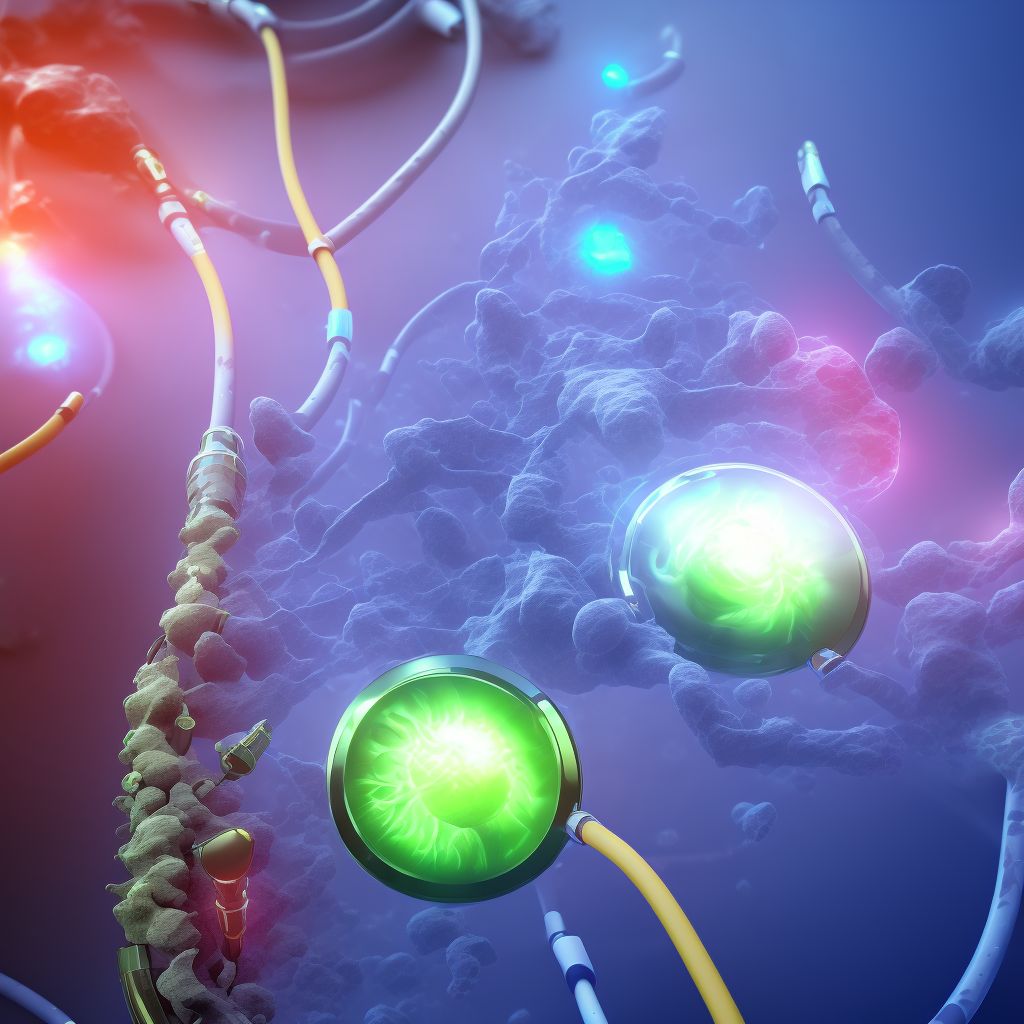 Leakage of vascular dialysis catheter, initial encounter digital illustration