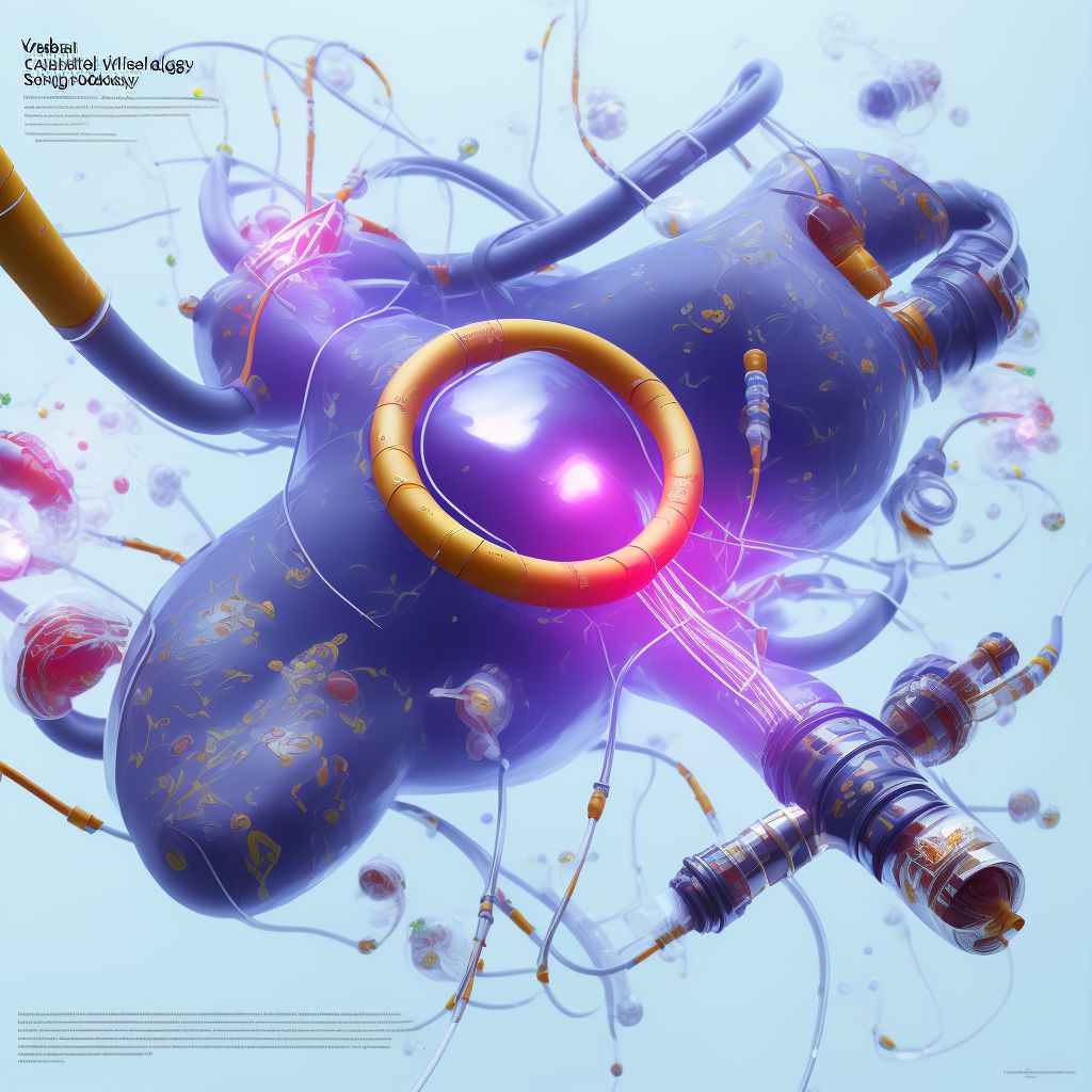 Leakage of vascular dialysis catheter, sequela digital illustration