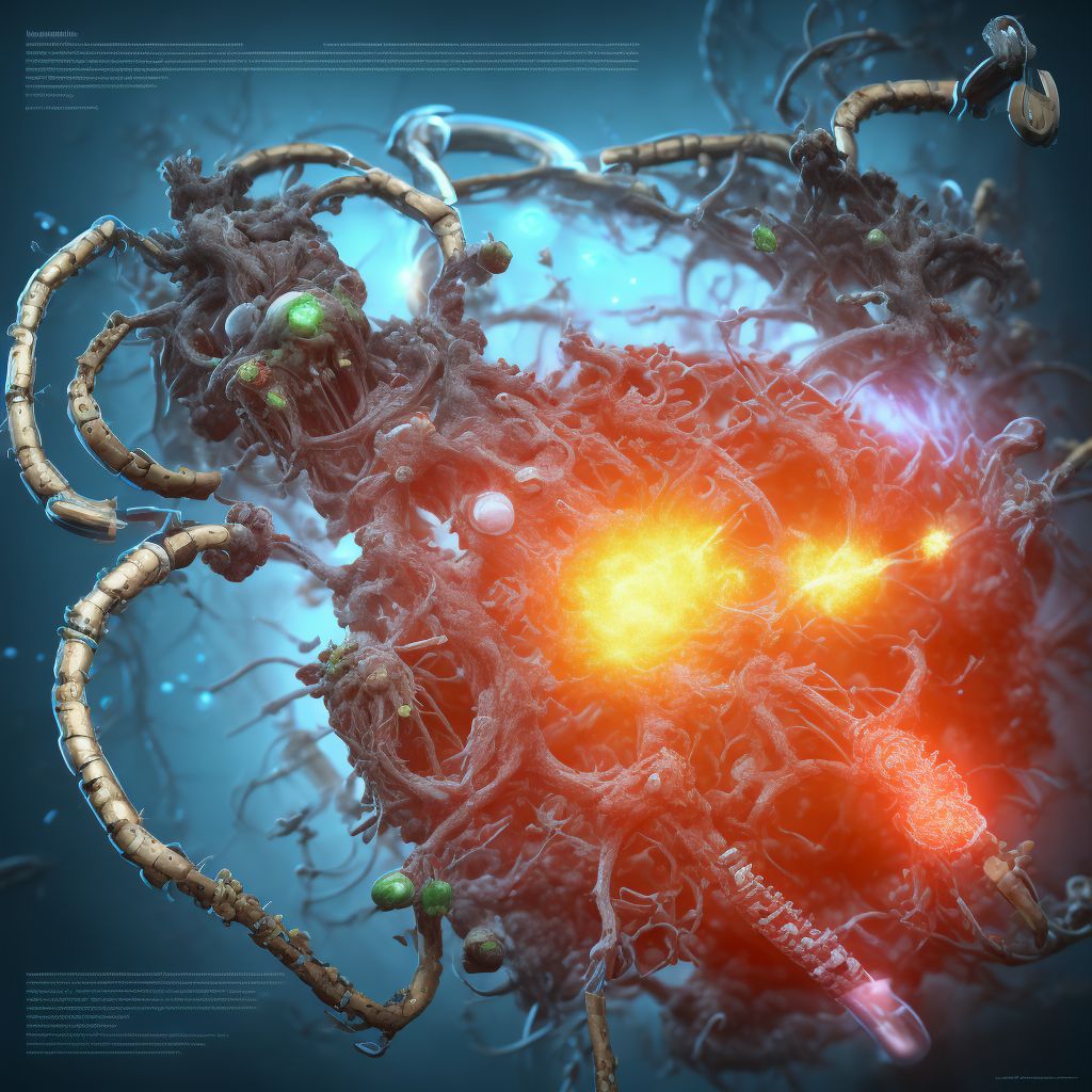 Breakdown (mechanical) of surgically created arteriovenous fistula, initial encounter digital illustration