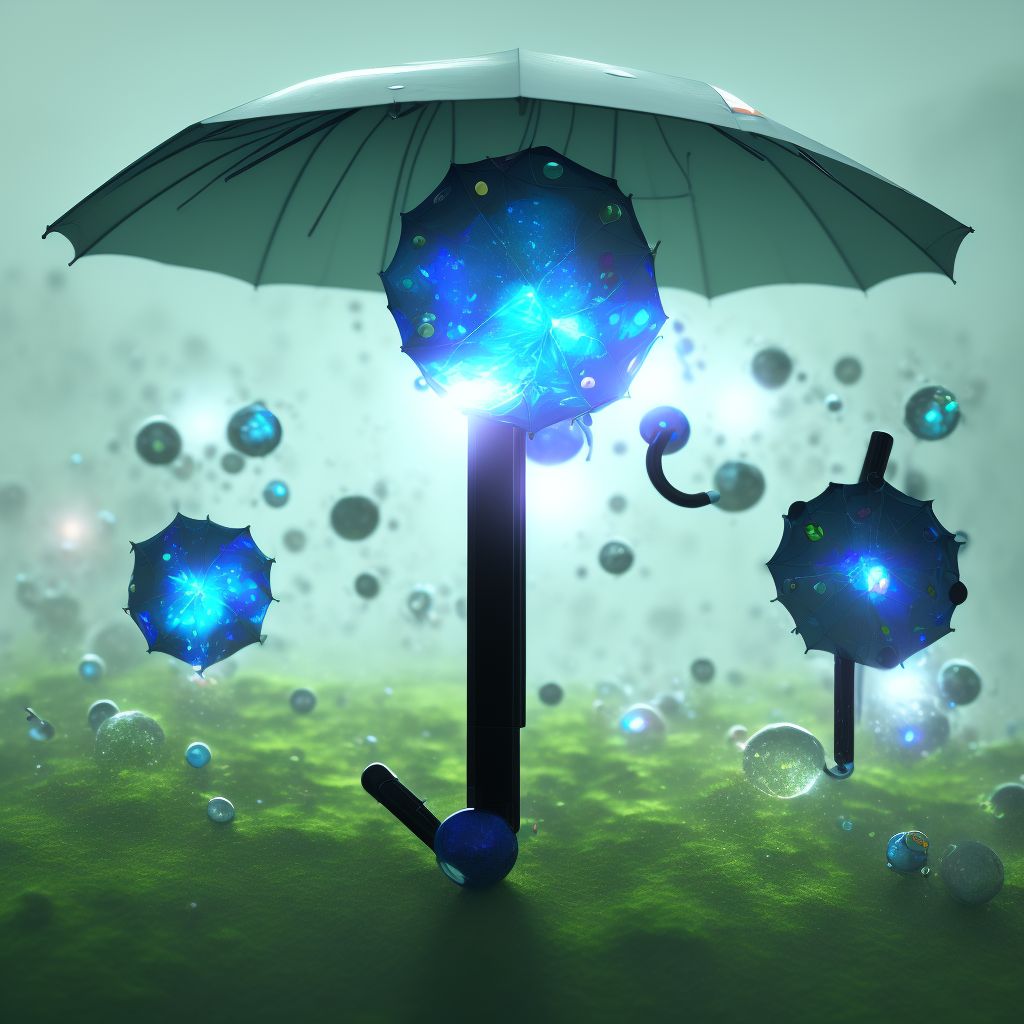 Displacement of umbrella device, sequela digital illustration