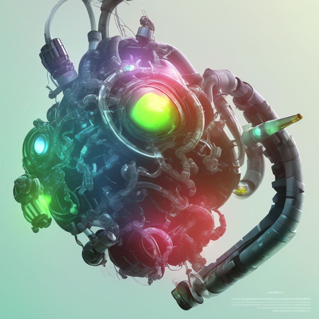 Leakage of artificial heart, sequela digital illustration