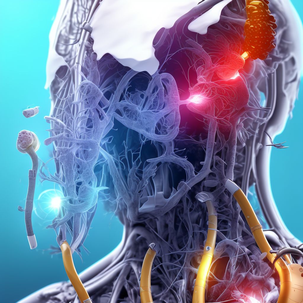 Leakage of unspecified cardiac and vascular devices and implants, initial encounter digital illustration