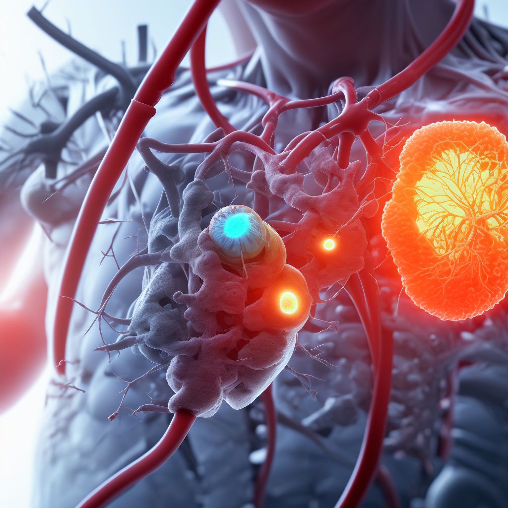 Infection and inflammatory reaction due to cardiac valve prosthesis, initial encounter digital illustration