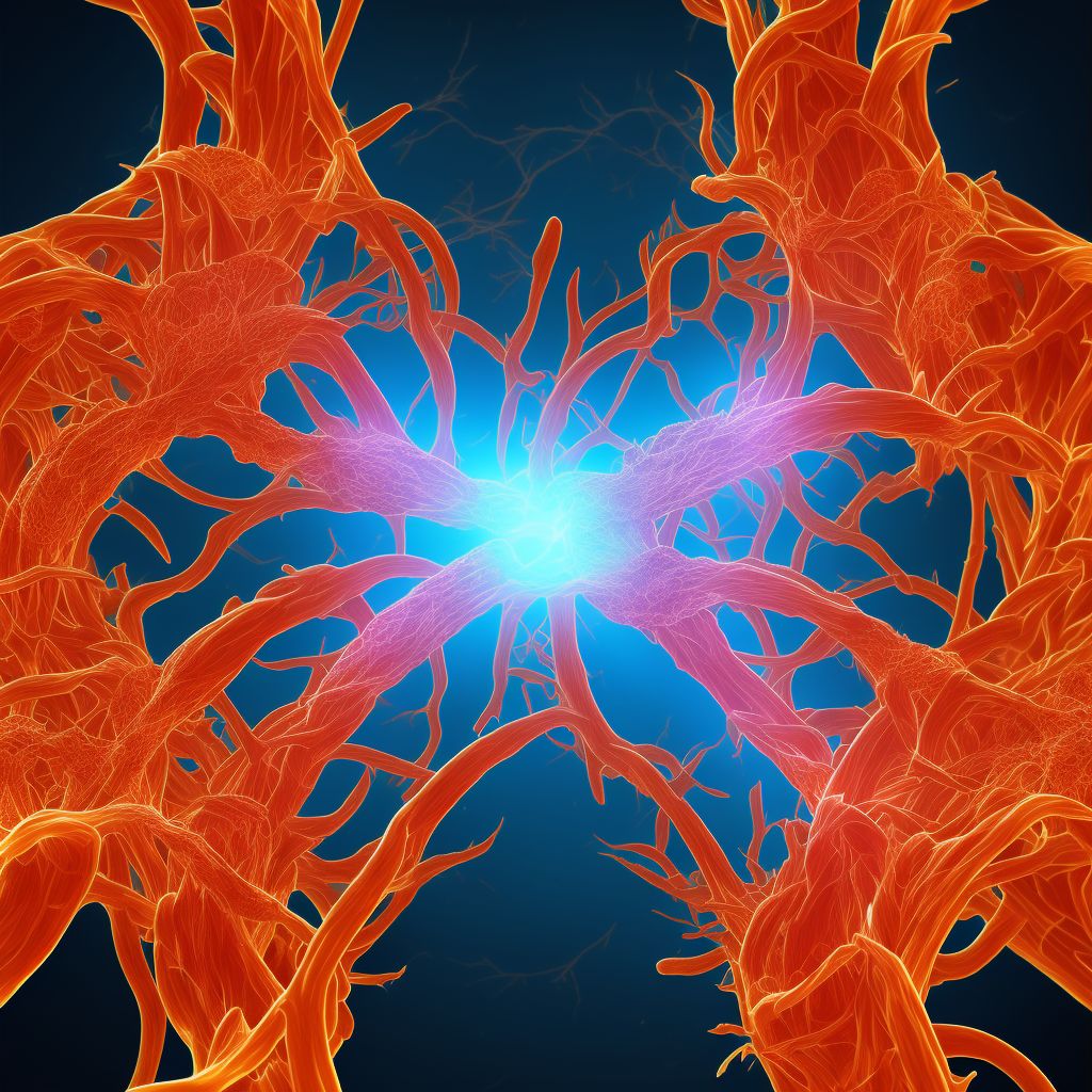 Stenosis of coronary artery stent, sequela digital illustration