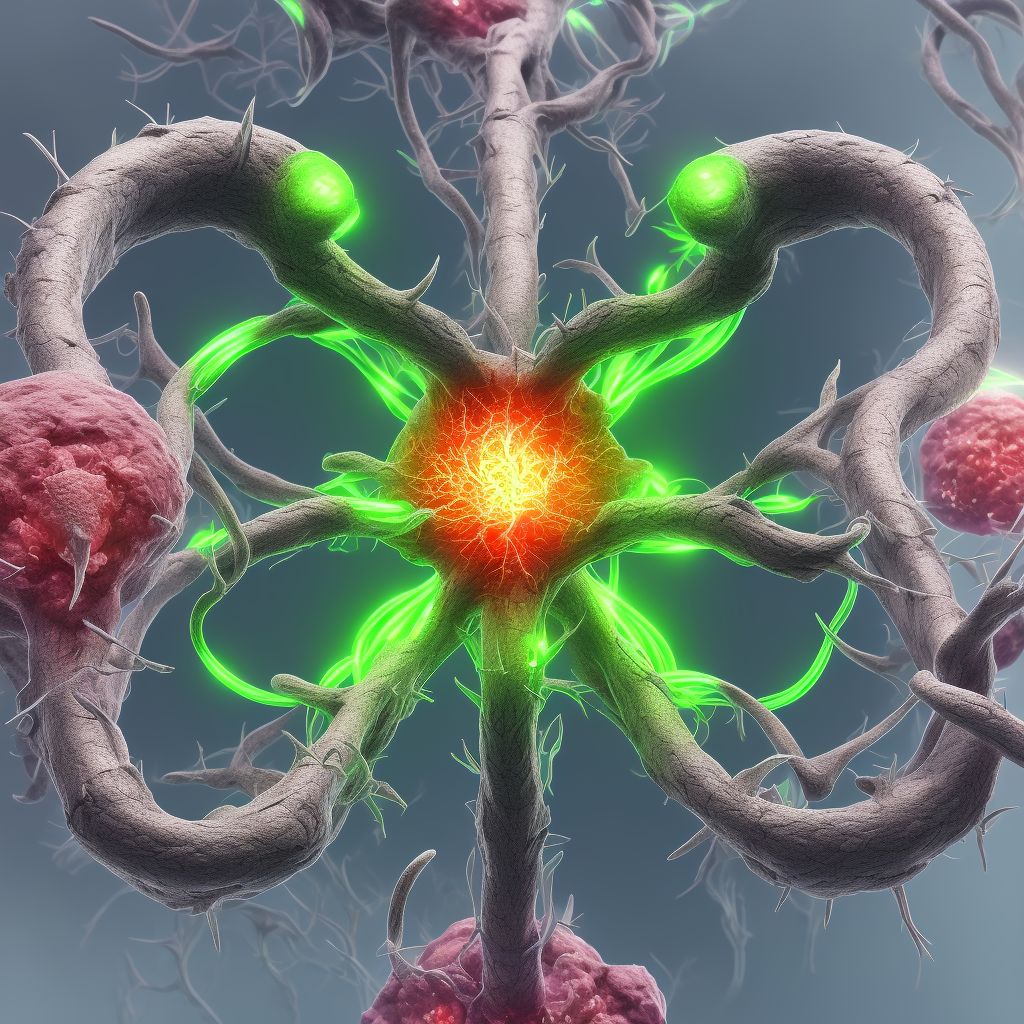 Stenosis of peripheral vascular stent, sequela digital illustration