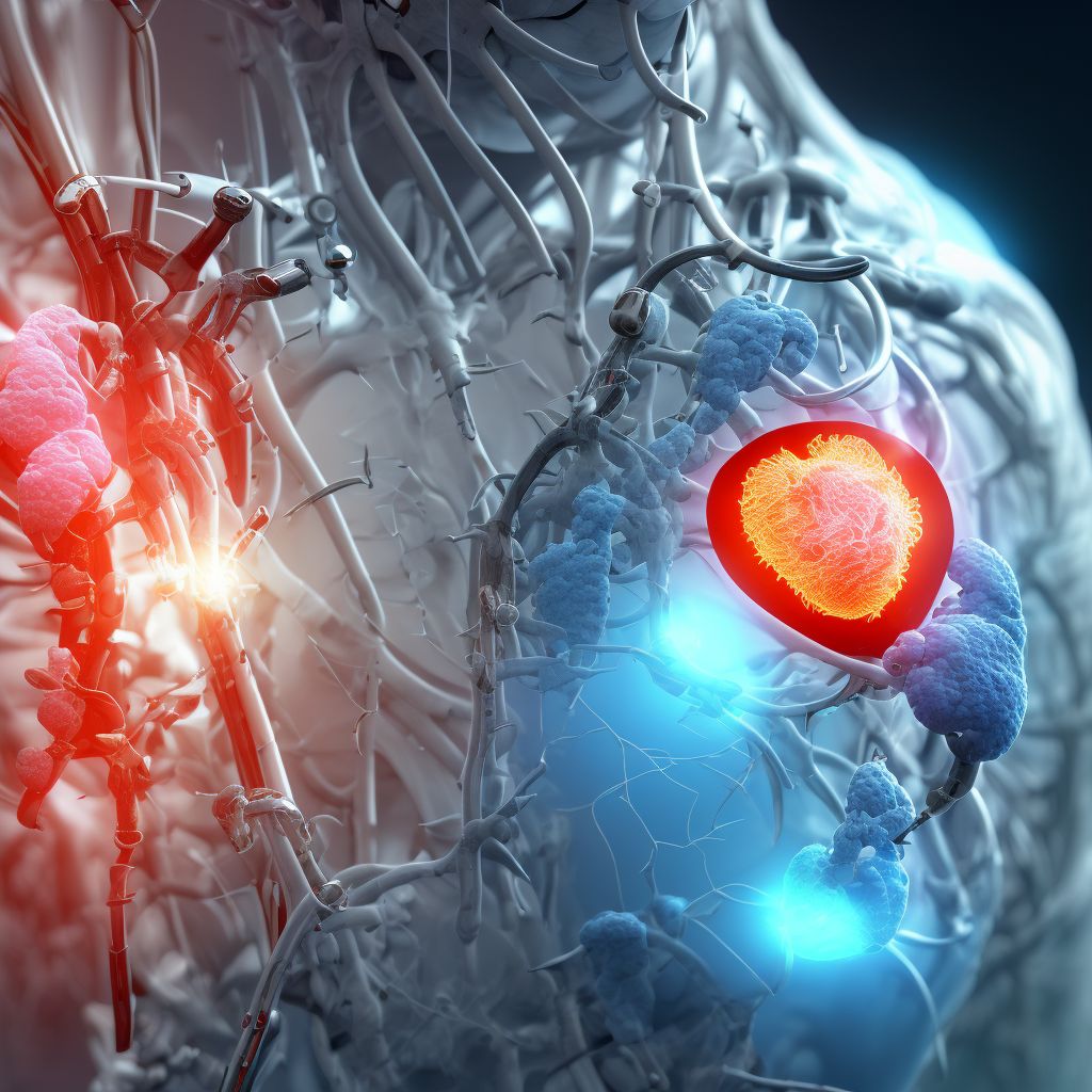 Stenosis of other cardiac prosthetic devices, implants and grafts, subsequent encounter digital illustration