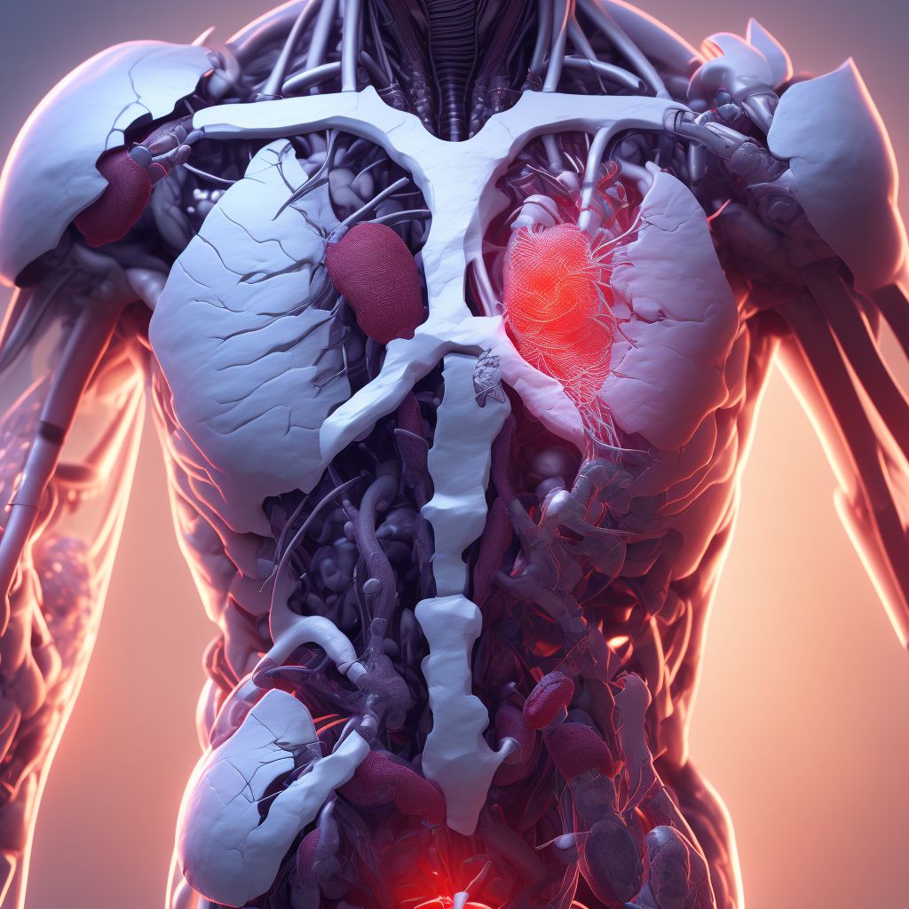 Thrombosis due to cardiac prosthetic devices, implants and grafts, sequela digital illustration