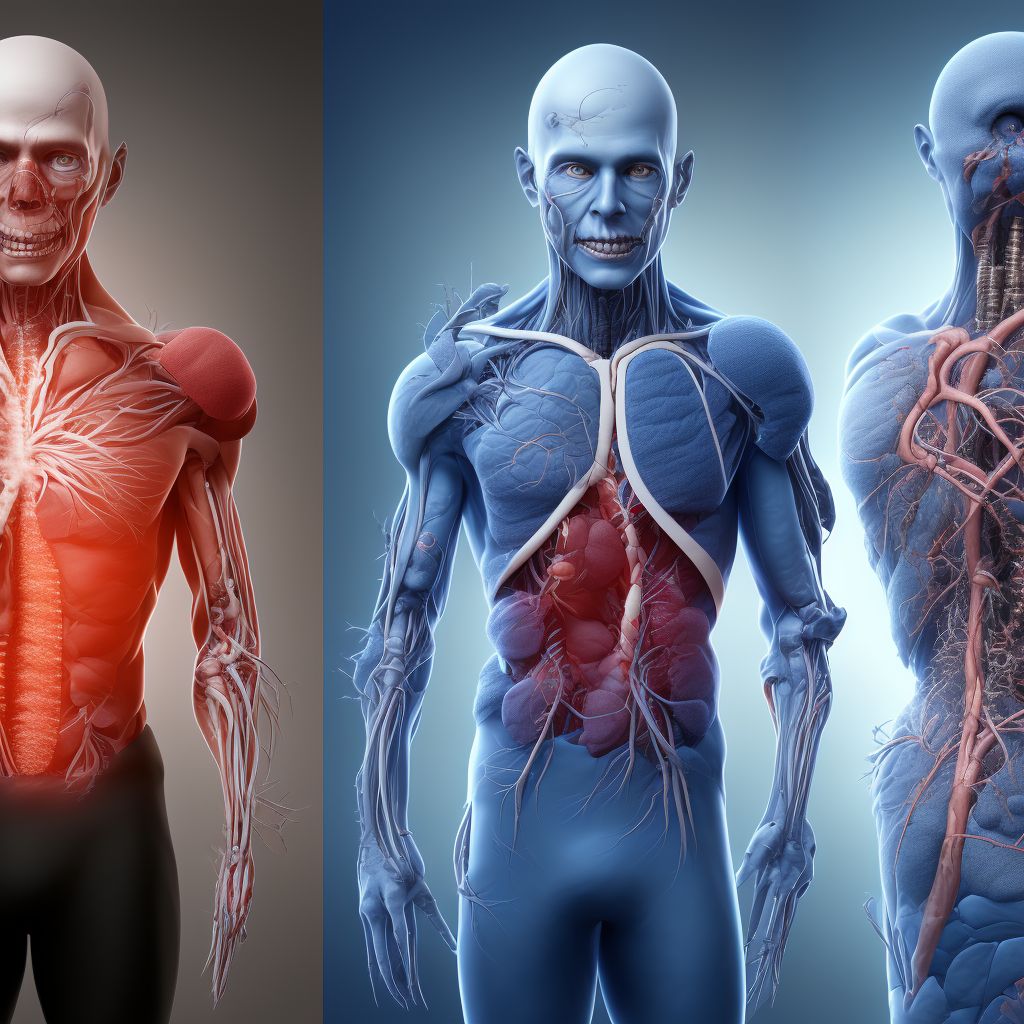 Thrombosis due to vascular prosthetic devices, implants and grafts, sequela digital illustration