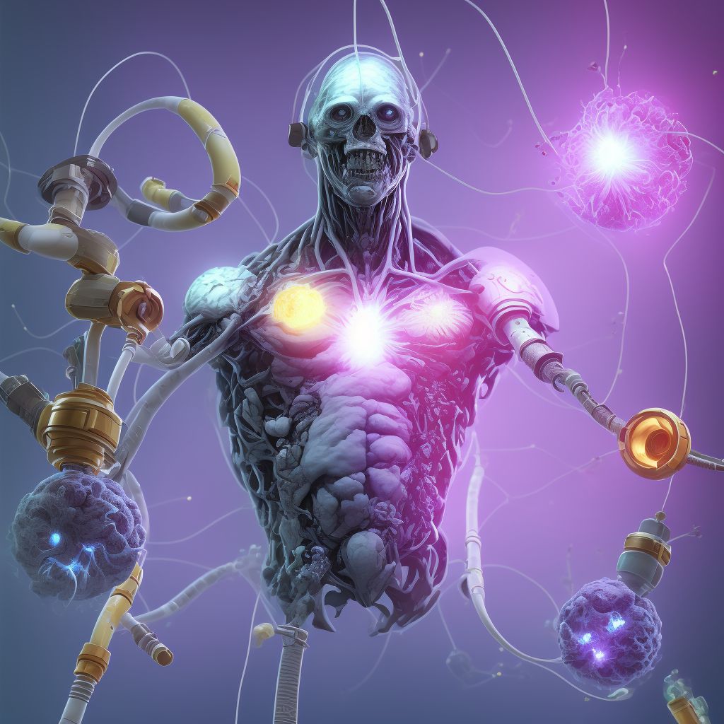 Breakdown (mechanical) of cystostomy catheter, initial encounter digital illustration