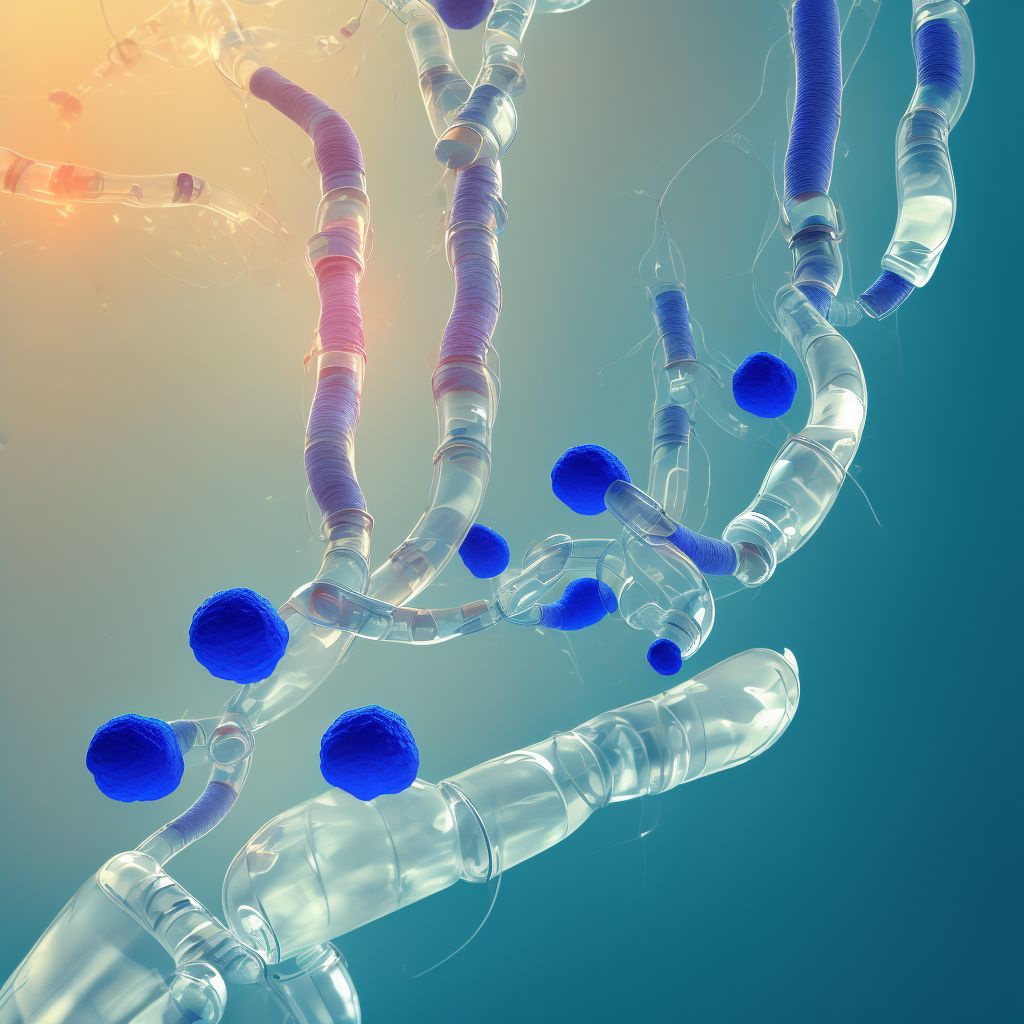 Displacement of nephrostomy catheter, sequela digital illustration