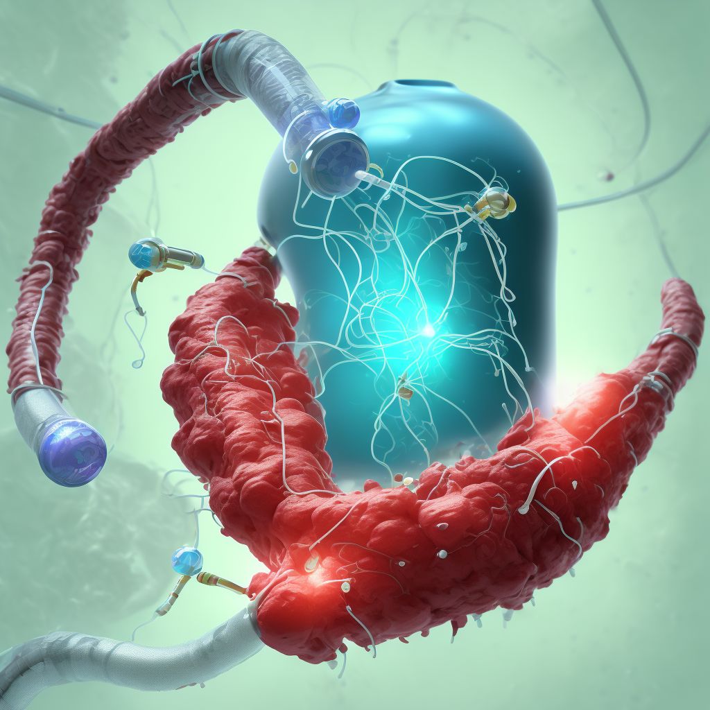 Leakage of nephrostomy catheter, sequela digital illustration