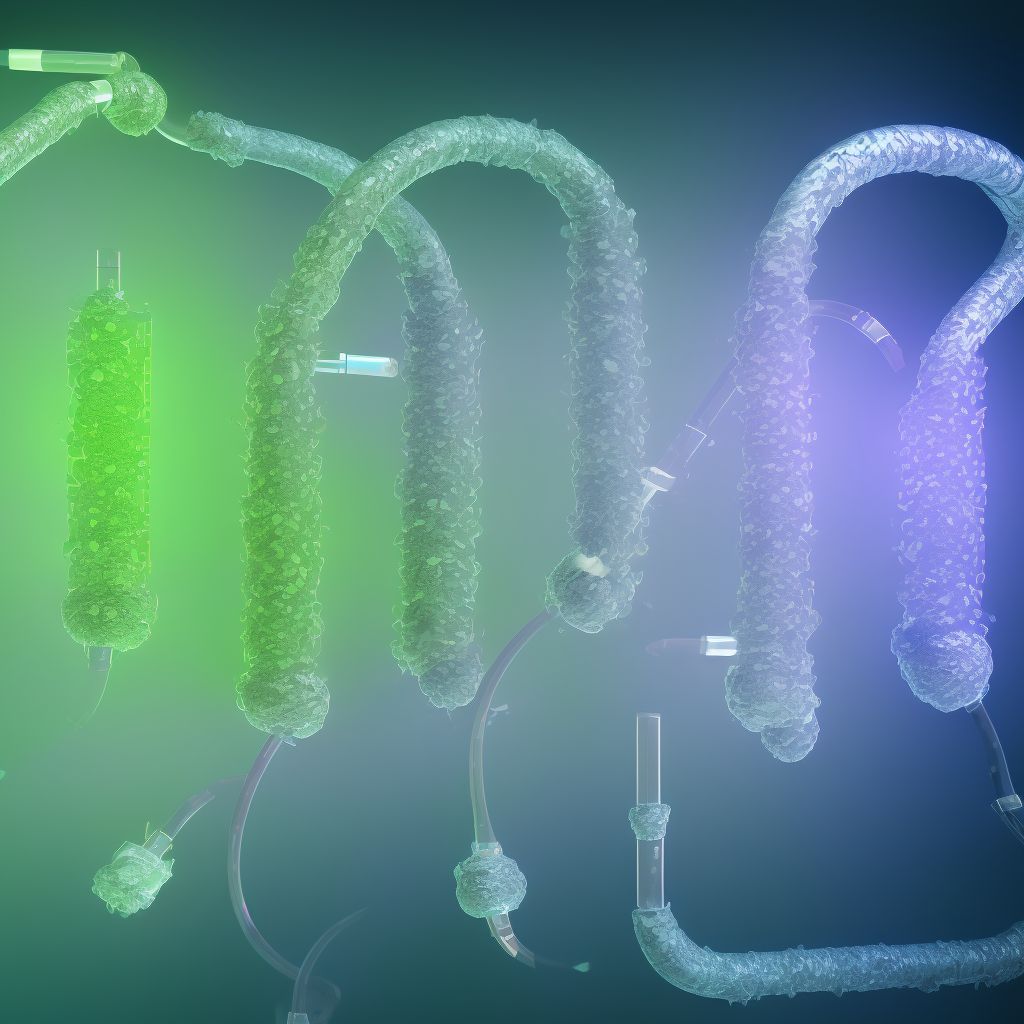 Leakage of other urinary catheter, subsequent encounter digital illustration