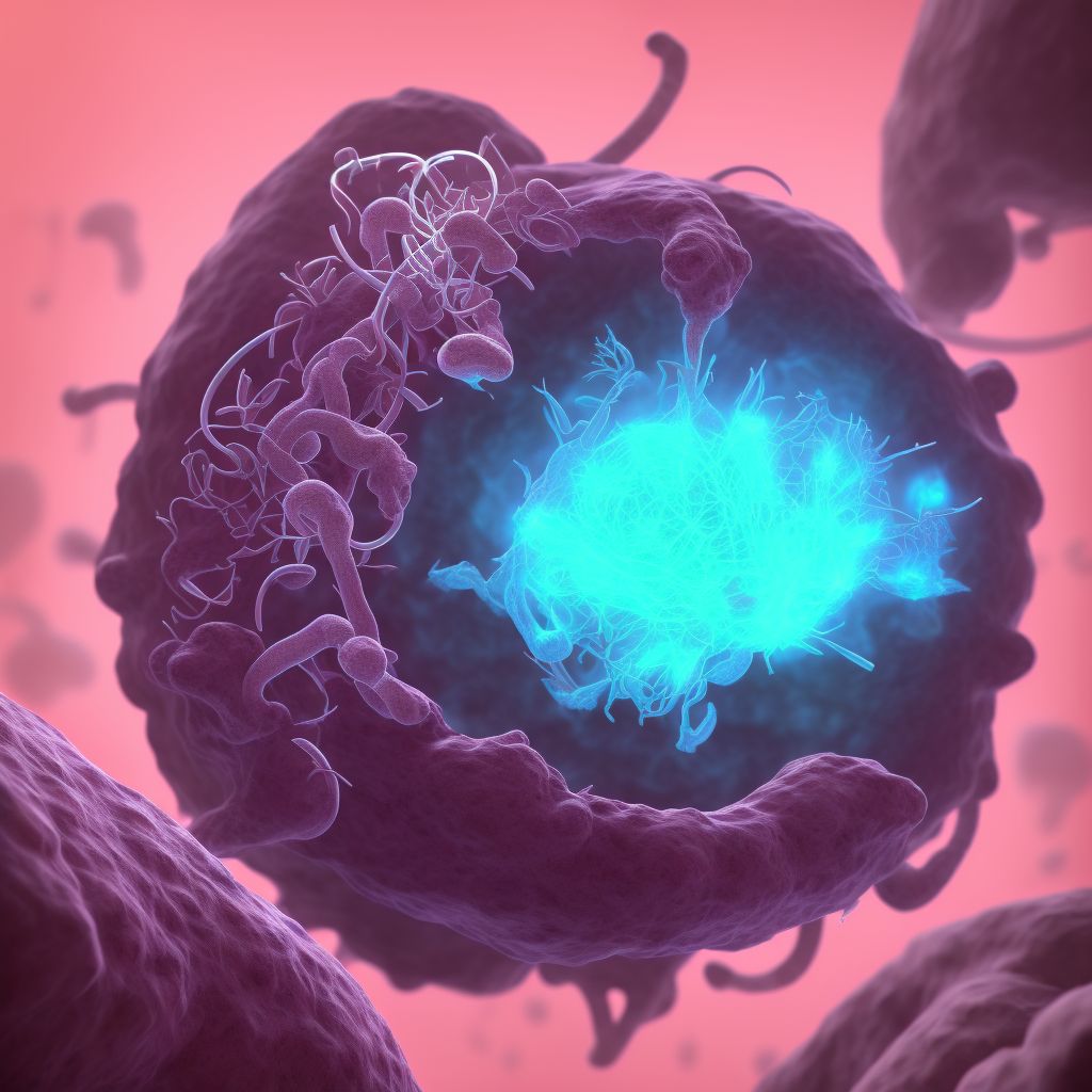 Displacement of indwelling ureteral stent, sequela digital illustration