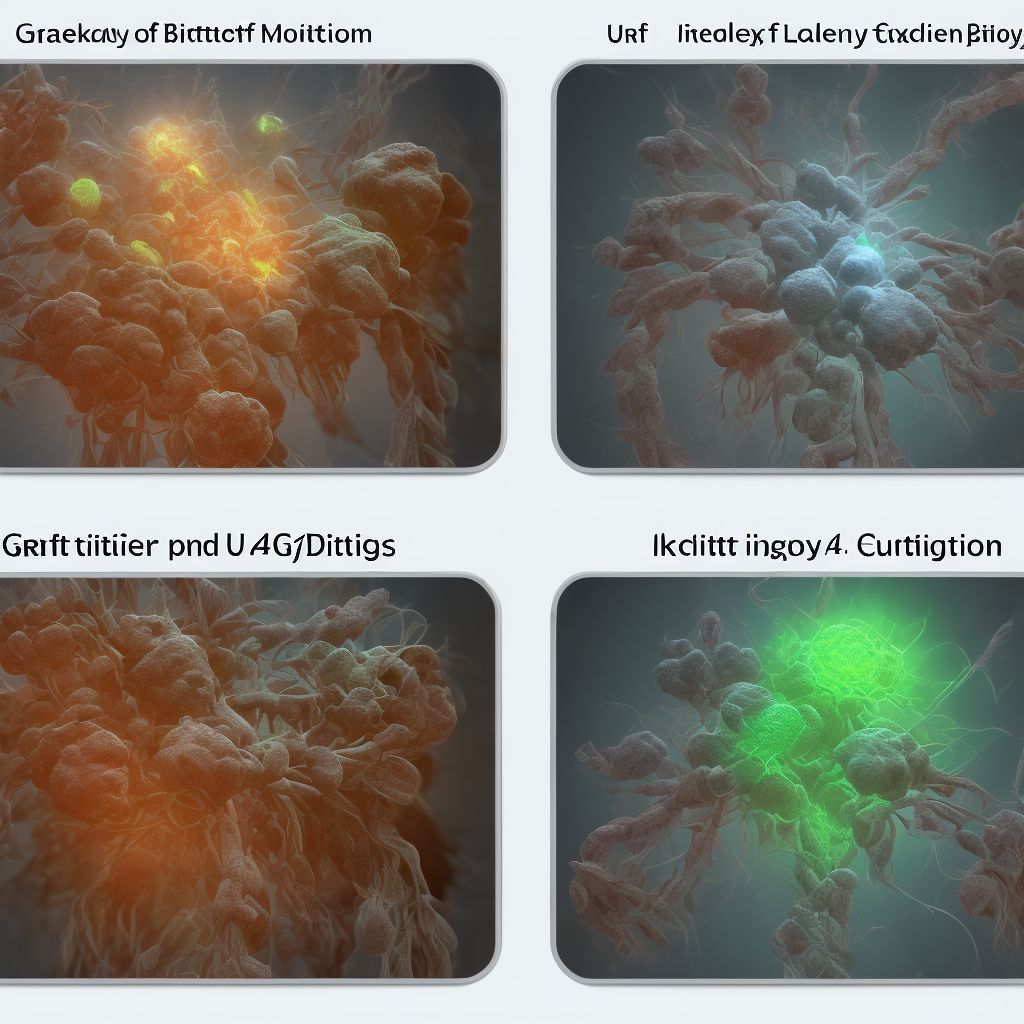 Leakage of graft of urinary organ, initial encounter digital illustration