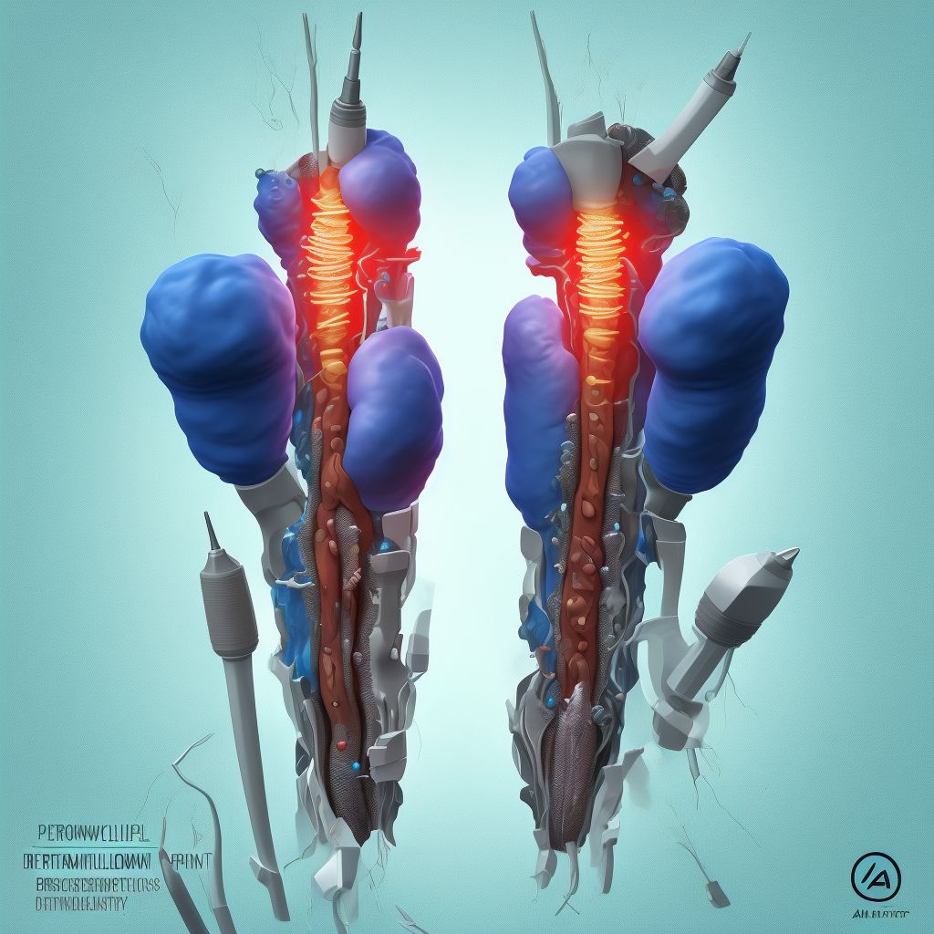 Breakdown (mechanical) of implanted penile prosthesis, sequela digital illustration