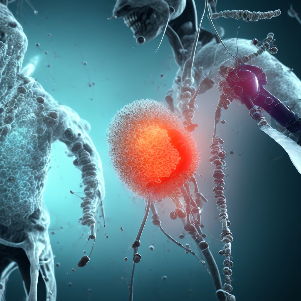 Infection and inflammatory reaction due to implanted penile prosthesis, initial encounter digital illustration