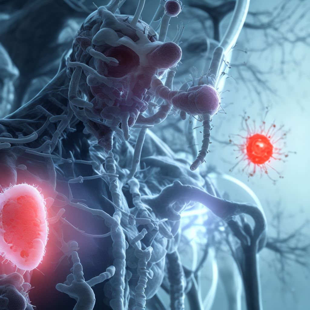 Infection and inflammatory reaction due to implanted penile prosthesis, sequela digital illustration