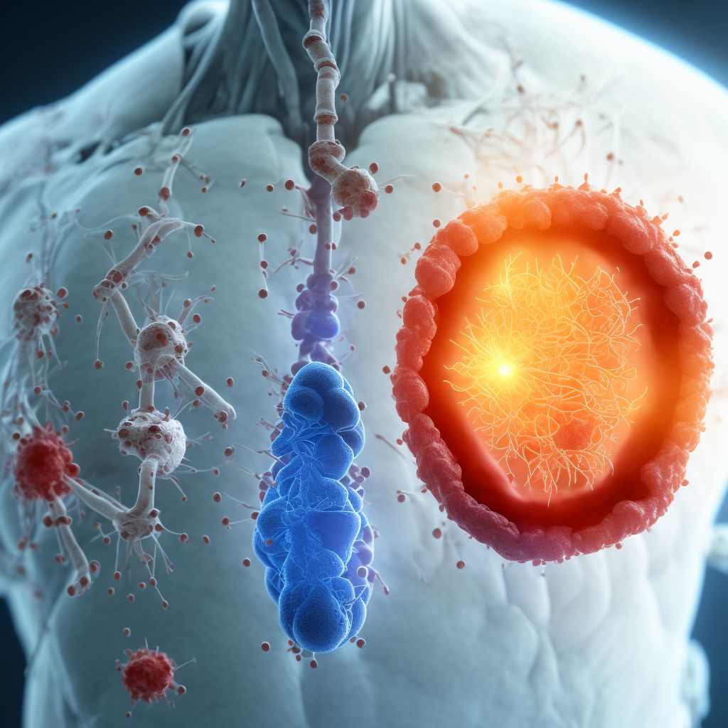 Infection and inflammatory reaction due to implanted testicular prosthesis, initial encounter digital illustration