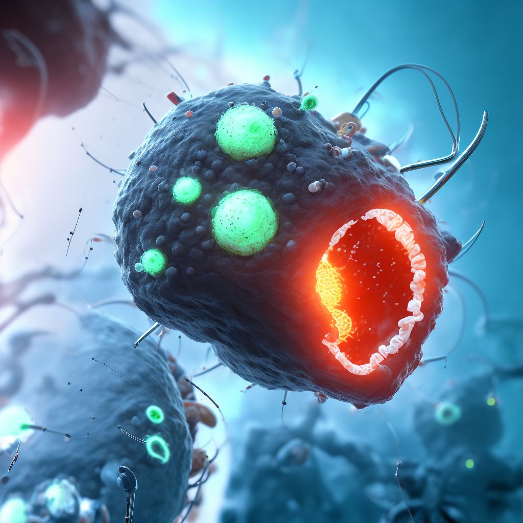 Infection and inflammatory reaction due to implanted testicular prosthesis, subsequent encounter digital illustration