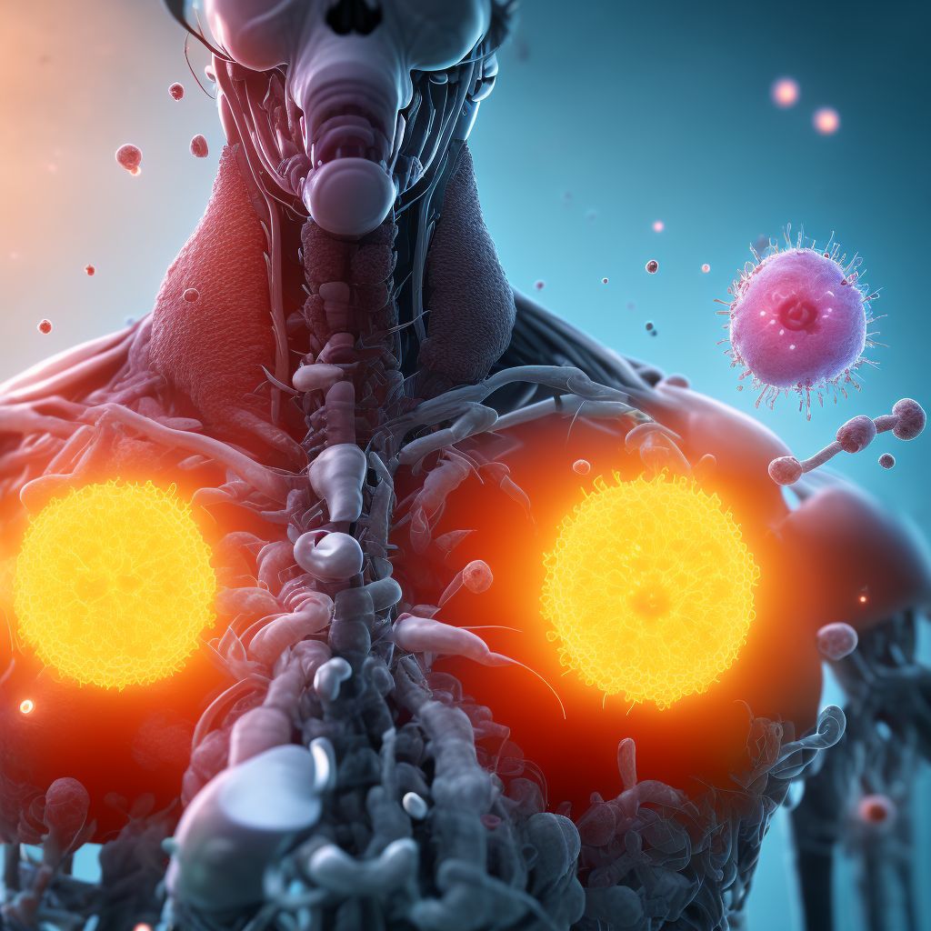 Infection and inflammatory reaction due to implanted testicular prosthesis, sequela digital illustration