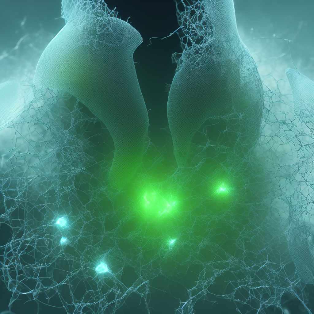 Erosion of other implanted mesh to surrounding organ or tissue, initial encounter digital illustration