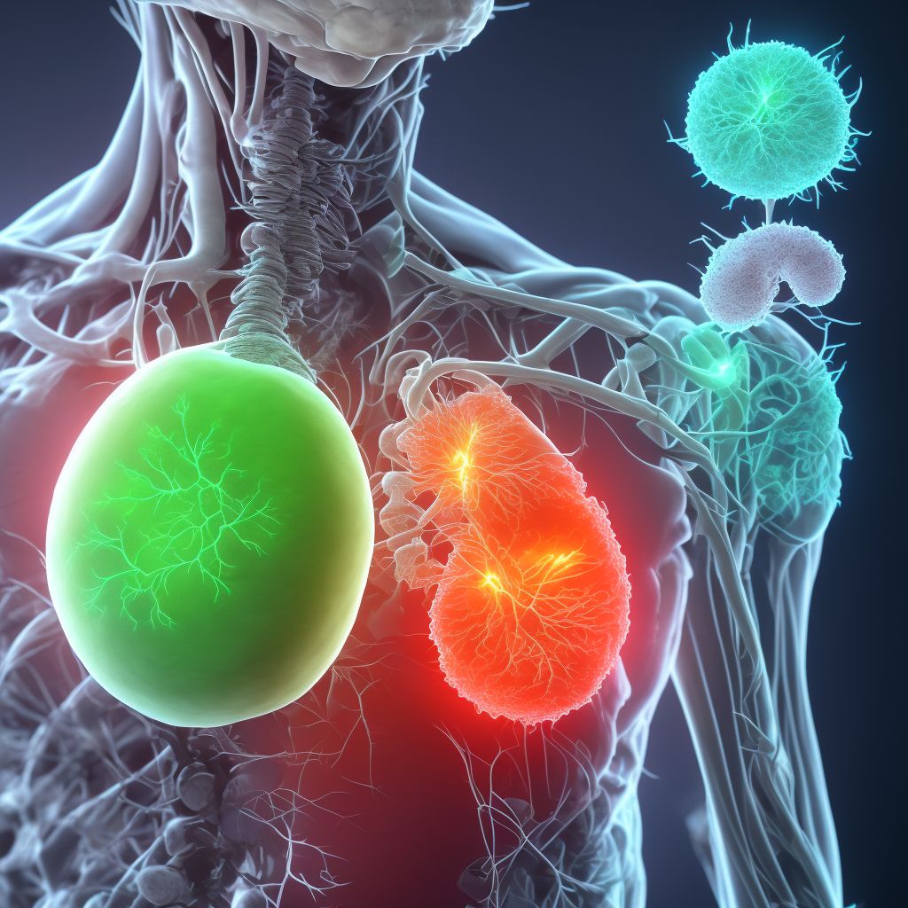 Stenosis due to genitourinary prosthetic devices, implants and grafts, sequela digital illustration