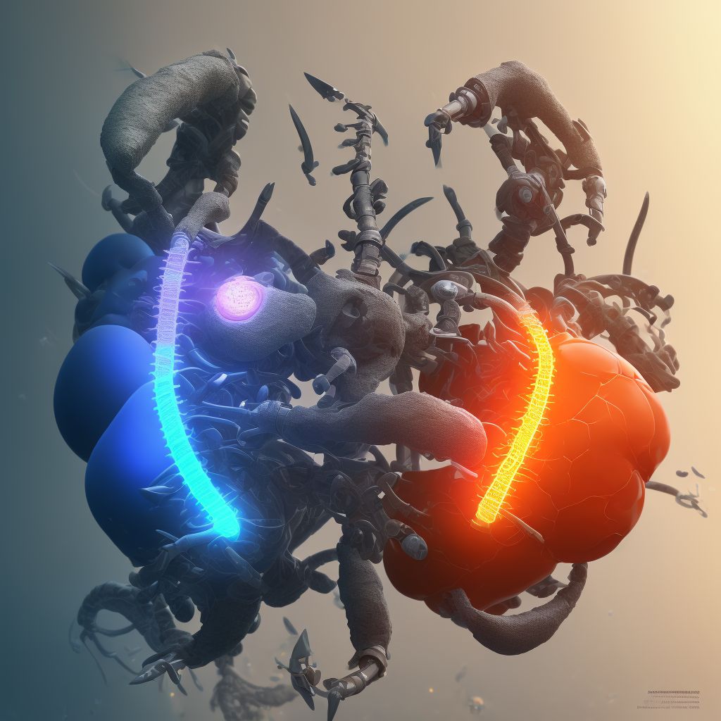 Unspecified complication of genitourinary prosthetic device, implant and graft, sequela digital illustration