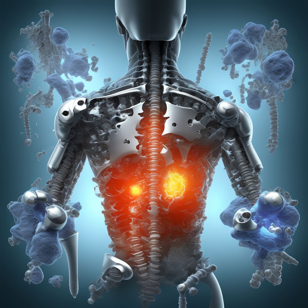 Mechanical loosening of internal right hip prosthetic joint, sequela digital illustration