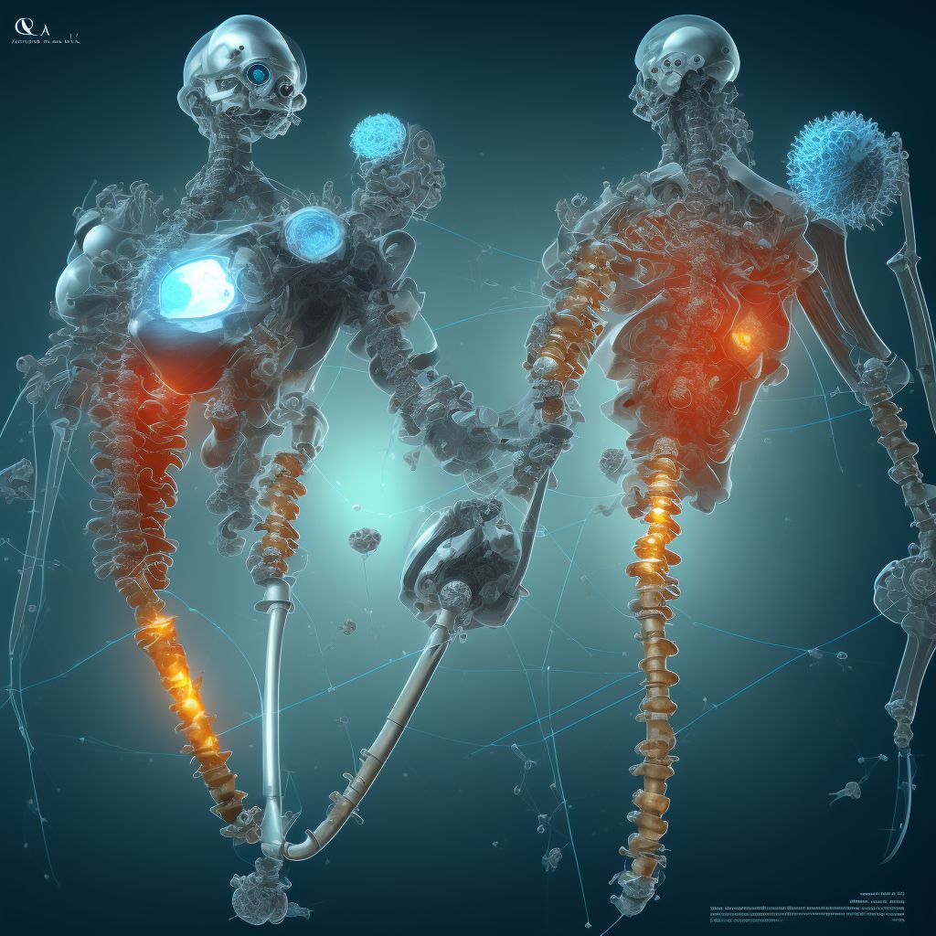 Mechanical loosening of internal left hip prosthetic joint, sequela digital illustration