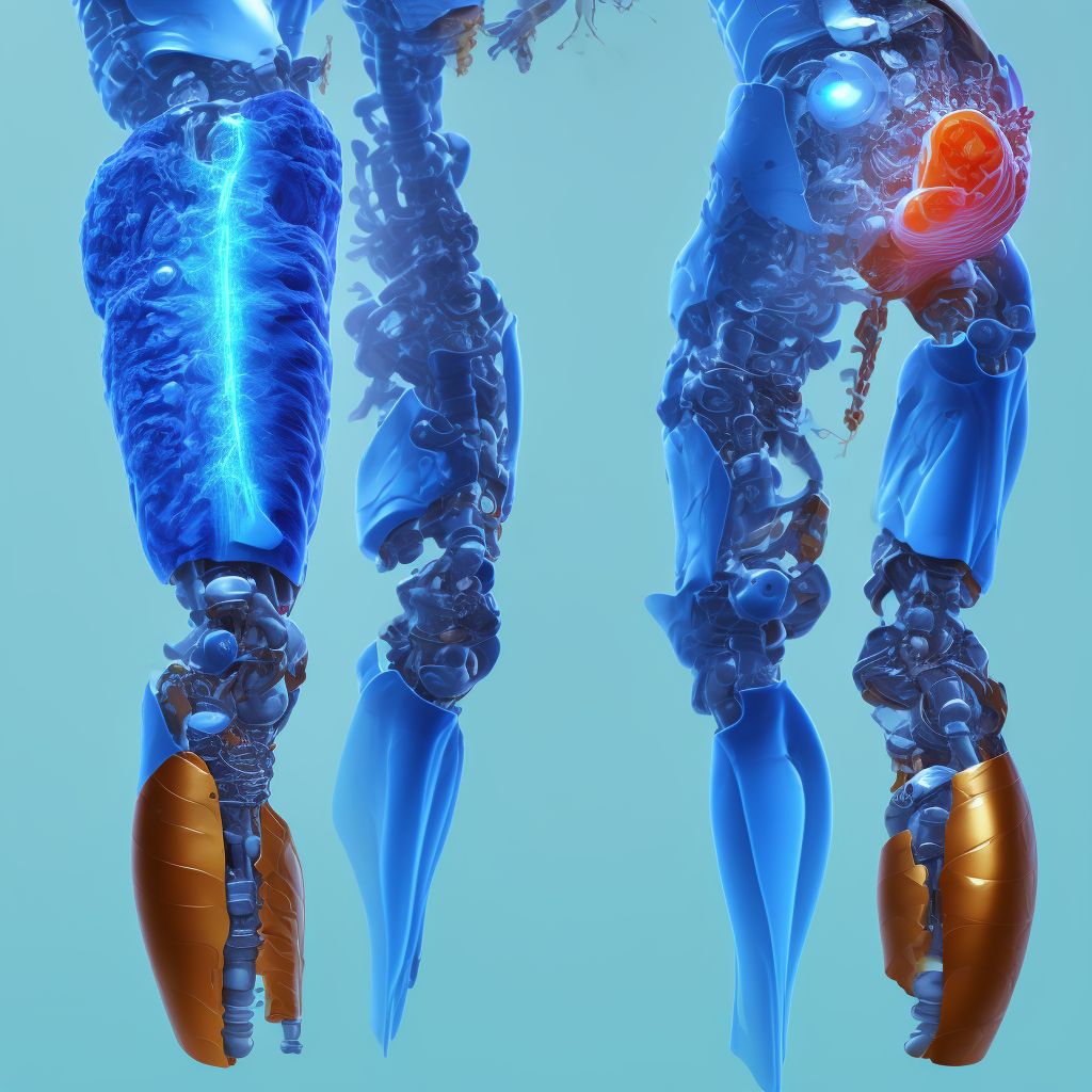 Mechanical loosening of internal left knee prosthetic joint, subsequent encounter digital illustration