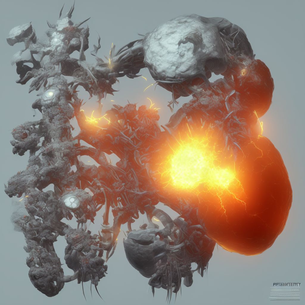 Periprosthetic fracture around internal prosthetic left hip joint, subsequent encounter digital illustration