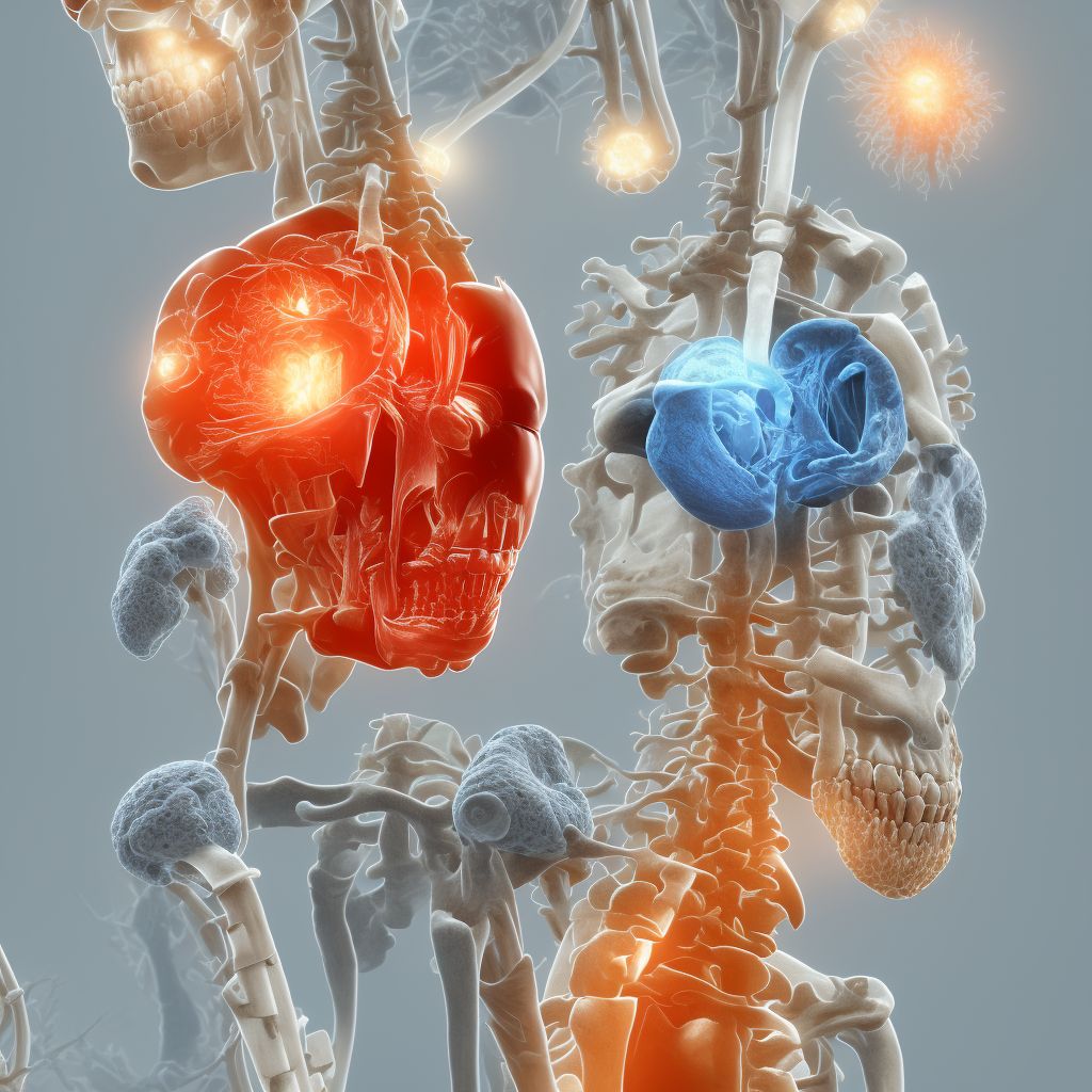 Periprosthetic osteolysis of other internal prosthetic joint, subsequent encounter digital illustration