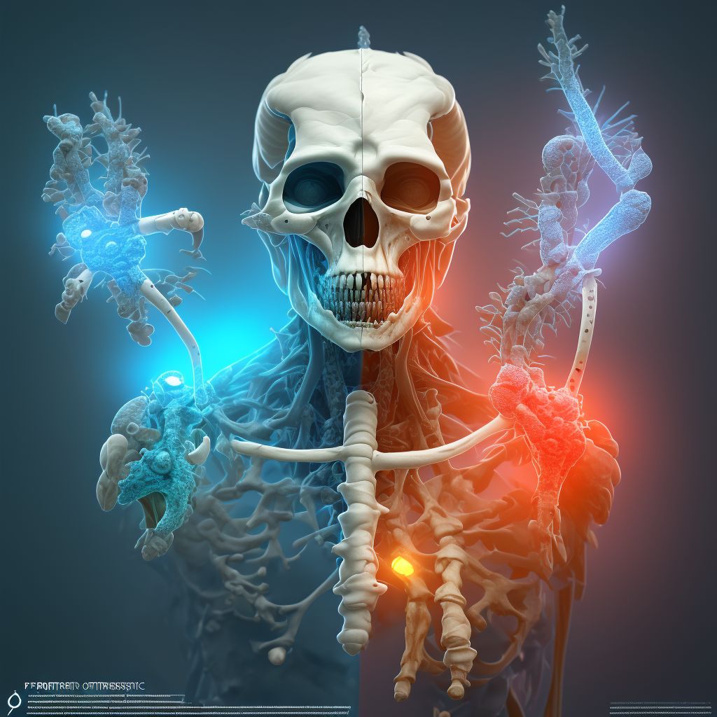 Periprosthetic osteolysis of unspecified internal prosthetic joint, initial encounter digital illustration