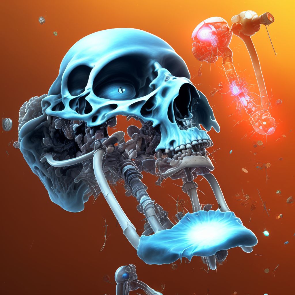 Breakdown (mechanical) of internal fixation device of left humerus, sequela digital illustration