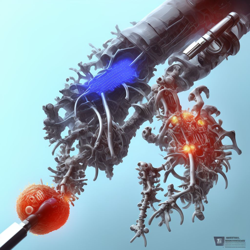 Breakdown (mechanical) of internal fixation device of bone of right lower leg, initial encounter digital illustration