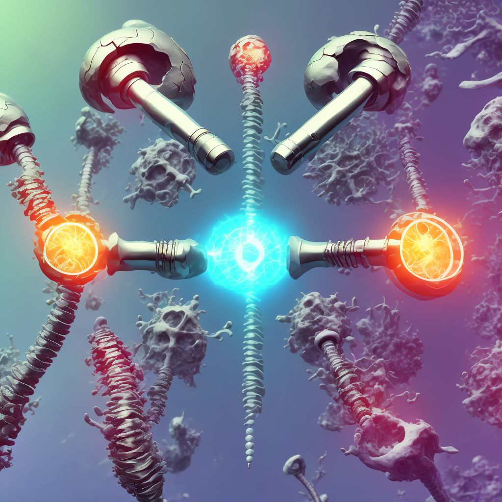 Displacement of internal fixation device of right humerus, sequela digital illustration