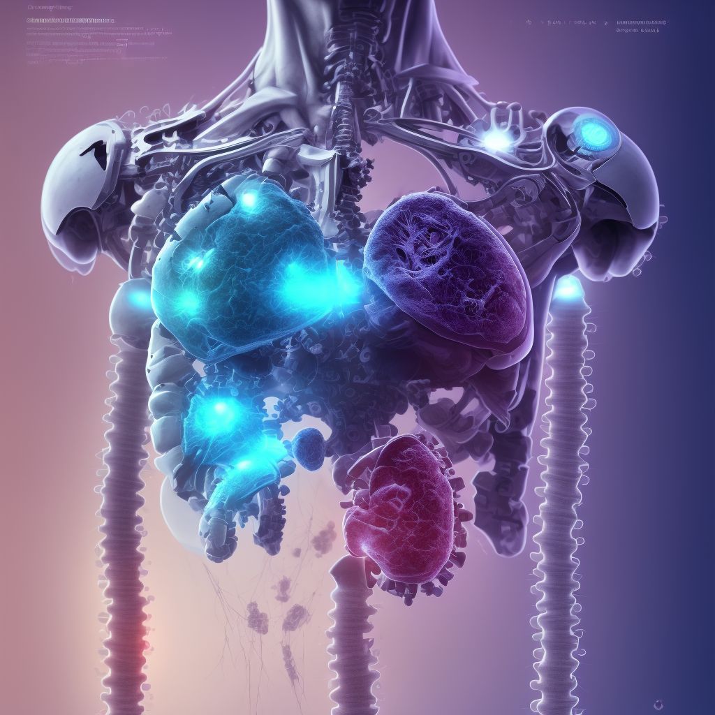 Other mechanical complication of internal fixation device of left femur, initial encounter digital illustration