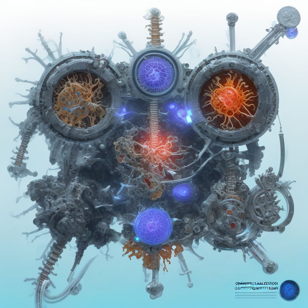 Other mechanical complication of internal fixation device of vertebrae, sequela digital illustration